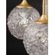 Clear Structured Glass & Brushed Gold Steel LED G9 3x5 Watt 230 Volt IP20 Bulb Excluded D: 32 H: 180 cm 9160212