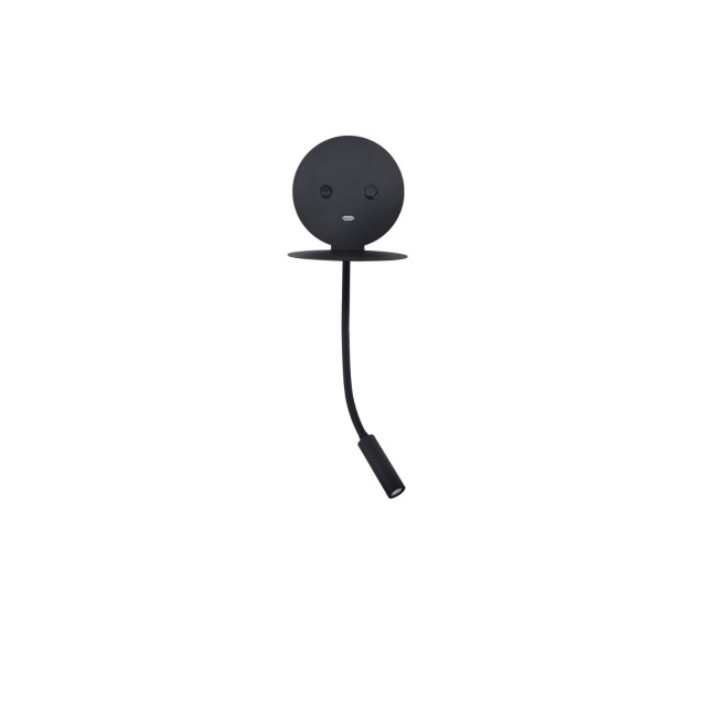 Black Aluminium AdjusTable Switch On/Off USB Charger LED Samsung 230 Volt 3000 Backlight 6 Watt 310Lm Reader 3 Watt 210Lm IP20 L: 15 W: 19.5 H: 50 cm 9173282