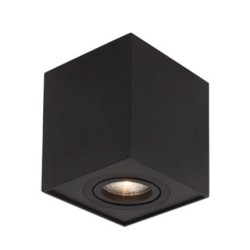 Sandy Black Aluminium LED GU10 1x10 Watt IP20 220-240 Volt Bulb Excluded L: 8 W: 8 H: 9 cm