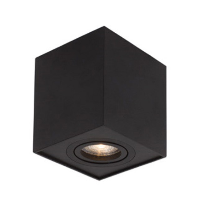 Sandy Black Aluminium LED GU10 1x10 Watt IP20 220-240 Volt Bulb Excluded L: 8 W: 8 H: 9 cm