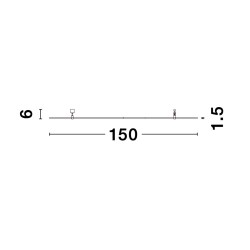 Magnetic Wall Structure Sandy Black Aluminium L: 150 W: 1.5 H: 12 cm