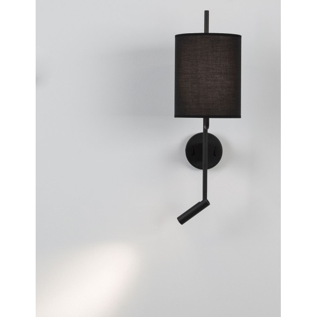 Black Fabrirc Shade & Black Aluminium AdjusTable - Switch On/Off LED Samsung 3 Watt 210Lm 3000 LED LED E27 1x12 Watt 230Volt IP20 Bulb Excluded L: 18 W: 29.6 H: 57.5 cm 9180512