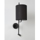 Black Fabrirc Shade & Black Aluminium AdjusTable - Switch On/Off LED Samsung 3 Watt 210Lm 3000 LED LED E27 1x12 Watt 230Volt IP20 Bulb Excluded L: 18 W: 29.6 H: 57.5 cm 9180512