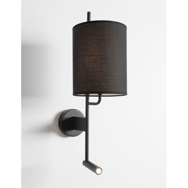 Black Fabrirc Shade & Black Aluminium AdjusTable - Switch On/Off LED Samsung 3 Watt 210Lm 3000 LED LED E27 1x12 Watt 230Volt IP20 Bulb Excluded L: 18 W: 29.6 H: 57.5 cm 9180512