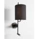 Black Fabrirc Shade & Black Aluminium AdjusTable - Switch On/Off LED Samsung 3 Watt 210Lm 3000 LED LED E27 1x12 Watt 230Volt IP20 Bulb Excluded L: 18 W: 29.6 H: 57.5 cm 9180512