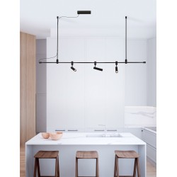 Ράγα GRAMMI 02 L200 100W Αλουμινίου Μαύρο Nova Luce 9180564