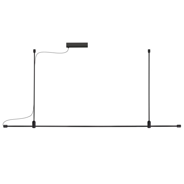 Ράγα GRAMMI 02 L200 100W Αλουμινίου Μαύρο Nova Luce 9180564