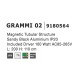 Ράγα GRAMMI 02 L200 100W Αλουμινίου Μαύρο Nova Luce 9180564