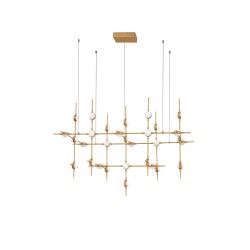 Gold Metal & Acrylic LED 30 x 2.4 Watt 230 Volt 5040Lm 3000 IP20L: 106 W: 58.5 H: 150 cm Included Remote Control 9180630