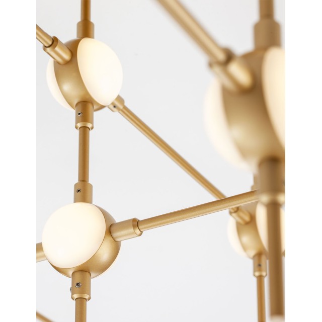 Gold Metal & Acrylic LED 8x2.4 Watt 230 Volt 1344Lm 3000 IP20 L: 51 W: 51 H: 14 cm 9180678