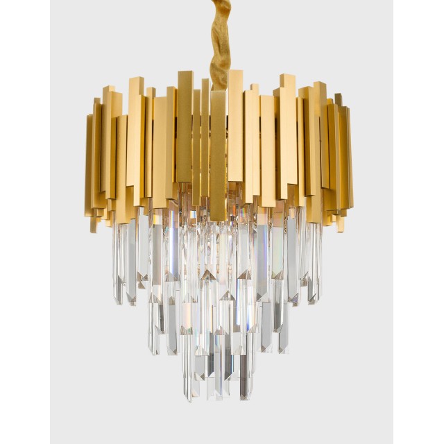 Gold Metal & Crystal LED LED E14 4x5 Watt 230 Volt IP20 Bulb Excluded D: 40 W: 40 H1: 43 H2: 120 cm 9181100