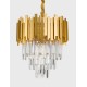 Gold Metal & Crystal LED LED E14 4x5 Watt 230 Volt IP20 Bulb Excluded D: 40 W: 40 H1: 43 H2: 120 cm 9181100