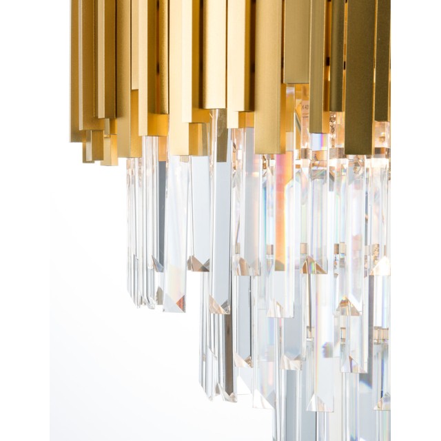 Gold Metal & Crystal LED LED E14 4x5 Watt 230 Volt IP20 Bulb Excluded D: 40 W: 40 H1: 43 H2: 120 cm 9181100