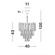 Gold Metal & Crystal LED LED E14 4x5 Watt 230 Volt IP20 Bulb Excluded D: 40 W: 40 H1: 43 H2: 120 cm 9181100