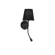 Black Metal Black Fabric Shade Switch On/Off LED 3 Watt 3000 180Lm LED LED E14 1x5 Watt 230 Volt IP20 Bulb Excluded L:19 W: 16 H: 30 cm 9182372
