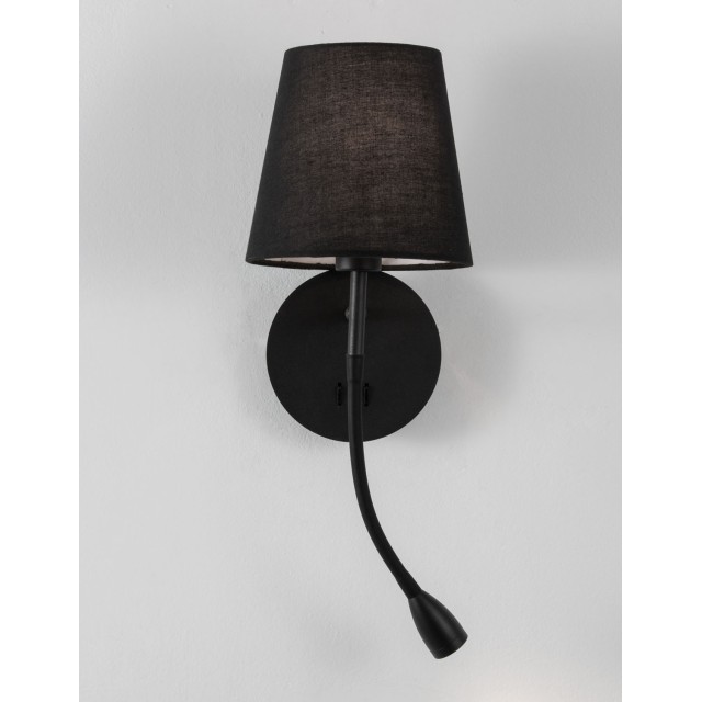 Black Metal Black Fabric Shade Switch On/Off LED 3 Watt 3000 180Lm LED LED E14 1x5 Watt 230 Volt IP20 Bulb Excluded L:19 W: 16 H: 30 cm 9182372