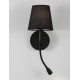Black Metal Black Fabric Shade Switch On/Off LED 3 Watt 3000 180Lm LED LED E14 1x5 Watt 230 Volt IP20 Bulb Excluded L:19 W: 16 H: 30 cm 9182372