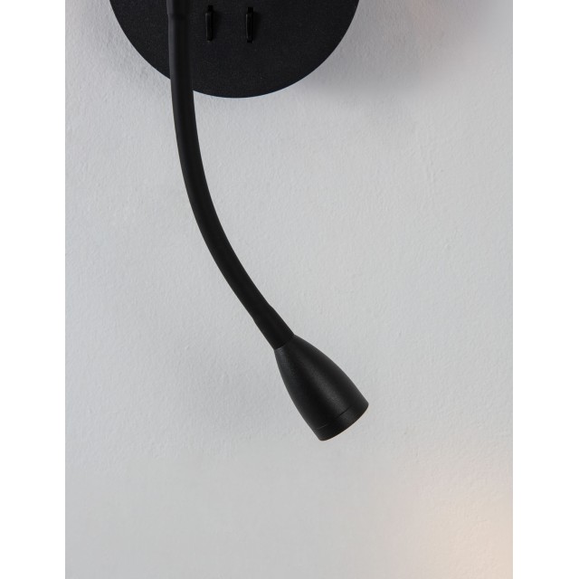 Black Metal Black Fabric Shade Switch On/Off LED 3 Watt 3000 180Lm LED LED E14 1x5 Watt 230 Volt IP20 Bulb Excluded L:19 W: 16 H: 30 cm 9182372