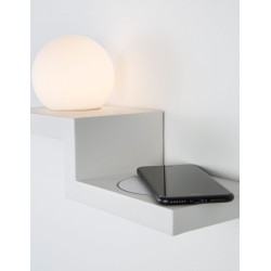 White Aluminium & Opan Glass Switch On/Off LED Samsung 6 Watt 230 Volt 360Lm 3000 IP20 L: 32.2 W: 12 H: 17.8 cm 9183311