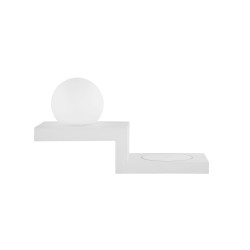 White Aluminium & Opan Glass Switch On/Off LED Samsung 6 Watt 230 Volt 360Lm 3000 IP20 L: 32.2 W: 12 H: 17.8 cm 9183311