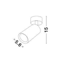Sandy Black Aluminium LED GU10 1x10 Watt IP20 220-240 Volt Bulb Excluded D: 5.6 H: 15 cm 9184312