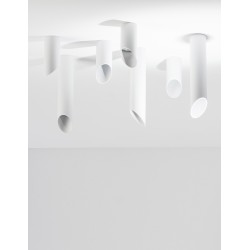 Sandy White Aluminium Outside Sandy White Aluminium Inside LED GU10 1x10 Watt IP20 220-240 Volt Bulb Excluded D: 6 H: 30 cm