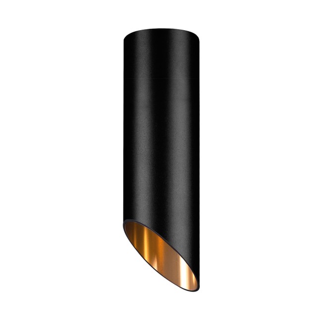 Sandy Black Aluminium Outside Gold Aluminium Inside LED GU10 1x10 Watt IP20 220-240 Volt Bulb Excluded D: 6 H: 15 cm