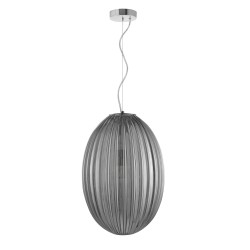 Chrome Metal Smoky Gray Glass LED LED E27 1x12 Watt 230 Volt IP20 Bulb Excluded D: 30 H1: 46.8 H2: 120 cm 9190031