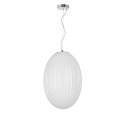Chrome Metal Opal Glass LED LED E27 1x12 Watt 230 Volt IP20 Bulb Excluded D: 30 H1: 46.8 H2: 120 cm  9190033