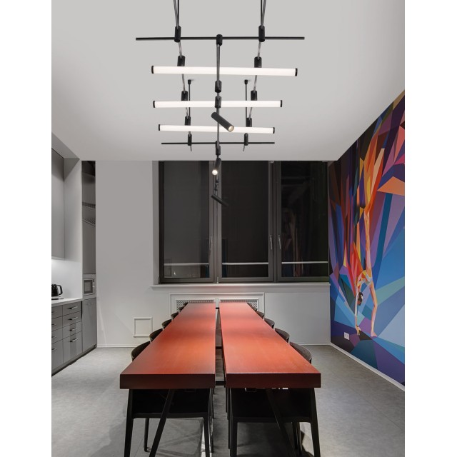 Magnetic Tubular Structure Sandy Black Aluminium L: 200 H: 35 cm