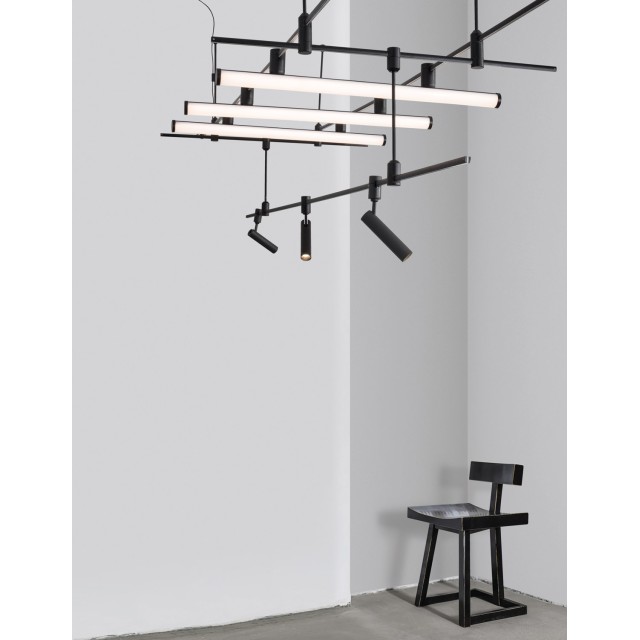 Magnetic Tubular Structure Sandy Black Aluminium L: 200 H: 35 cm