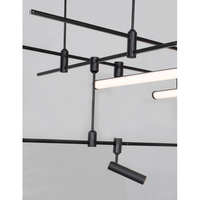 Magnetic Tubular Structure Sandy Black Aluminium L: 200 H: 35 cm