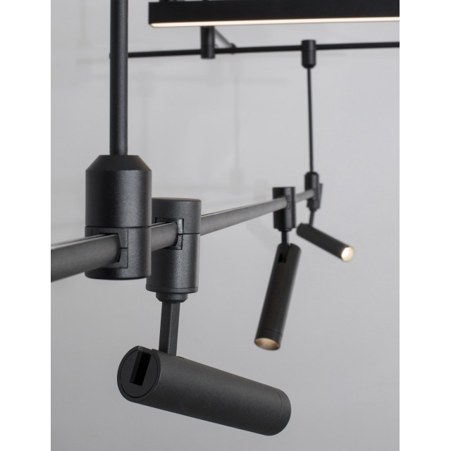Magnetic Tubular Structure Sandy Black Aluminium L: 200 H: 35 cm