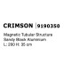 Magnetic Tubular Structure Sandy Black Aluminium L: 200 H: 35 cm