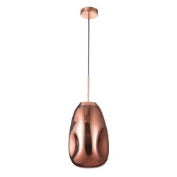 Copper Metal Handmade Copper Glass LED LED E27 1x12 Watt 230 Volt IP20 Bulb Excluded D: 22 H1: 49.6 H2: 120 cm 9190391