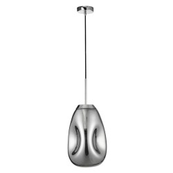 Chrome Metal Handmade Chrome Glass LED LED E27 1x12 Watt 230 Volt IP20 Bulb Excluded D: 22 H1: 49.6 H2: 120 cm 9190392