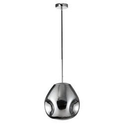 Chrome Metal Handmade Chrome Glass LED LED E27 1x12 Watt 230 Volt IP20 Bulb Excluded D: 25 H1: 38.5 H2: 120 cm 9190402