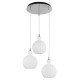 Chrome Aluminium Opal Glass LED LED E14 3x5 Watt 230 Volt IP20 Bulb Excluded D: 37 H1: 20.4 H2: 120 cm 9190882
