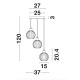 Chrome Aluminium Opal Glass LED LED E14 3x5 Watt 230 Volt IP20 Bulb Excluded D: 37 H1: 20.4 H2: 120 cm 9190882
