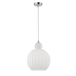 Chrome Aluminium Opal Glass LED LED E27 1x12 Watt 230 Volt IP20 Bulb Excluded D: 28 H1: 35.9 H2: 120 cm 9190883