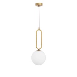 Brass Metal Opal Glass LED LED E27 1x12 Watt 230 Volt IP20 Bulb Excluded D: 20 H1: 51 H2:120 cm 9191201