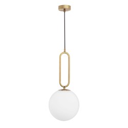 Brass Metal Opal Glass LED LED E27 1x12 Watt 230 Volt IP20 Bulb Excluded D: 25 H1: 56 H2: 120 cm 9191251