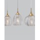 Clear Glass & Satin Gold Metal LED LED E27 3x12 Watt 230 Volt IP20 Bulb Excluded L: 76 W: 18 H: 120 cm 9191543