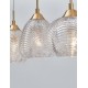 Clear Glass & Satin Gold Metal LED LED E27 3x12 Watt 230 Volt IP20 Bulb Excluded L: 76 W: 18 H: 120 cm 9191543