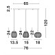Clear Glass & Satin Gold Metal LED LED E27 3x12 Watt 230 Volt IP20 Bulb Excluded L: 76 W: 18 H: 120 cm 9191543