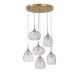 Clear Glass& Satin Gold Metal LED LED E27 6x12 Watt 230 Volt IP20 Bulb Excluded D: 50 H: 120 cm 9191544