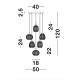 Clear Glass& Satin Gold Metal LED LED E27 6x12 Watt 230 Volt IP20 Bulb Excluded D: 50 H: 120 cm 9191544