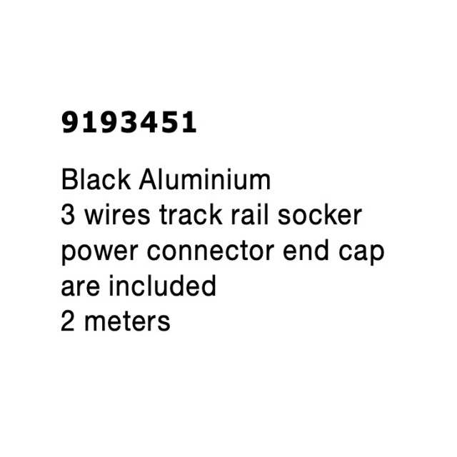 Black Aluminium 3 wires track rail socker End Cap & Power connector are Included 2 meters