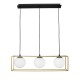 Brass & Black Metal  White Opal Glass LED E14 3x40 Watt IP20 Bulb Excluded L: 70 W: 18 H: 120 cm 9206402