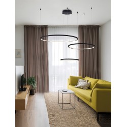 Φωτιστικό Κρεμαστό Τρίφωτο Εσωτερικού Χώρου με LED Πλακέτα Αλουμινίου Μαύρο Ματ Purple 9210312 Nova Luce